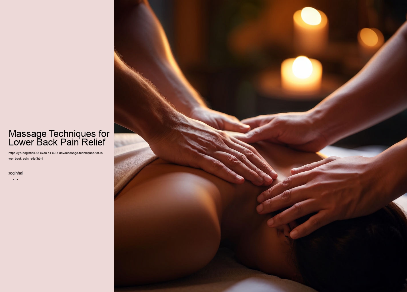 Massage Techniques for Lower Back Pain Relief